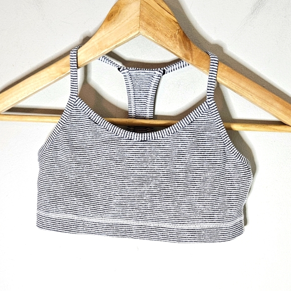 lululemon athletica Other - Lululemon Sports Bra Blue Gray White Stripe 2